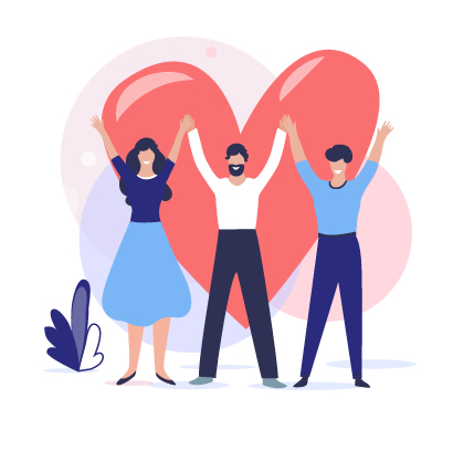 group of people, holding hands